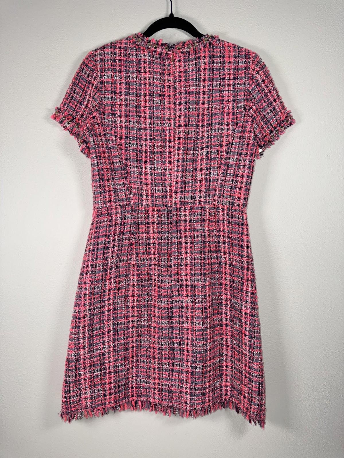 Kate Spade NWT KATE SPADE TWEED SHEATH DRESS PINK PLAID PEONY SIZE 8 Size M / US 6-8 / IT 42-44 - 4 Thumbnail