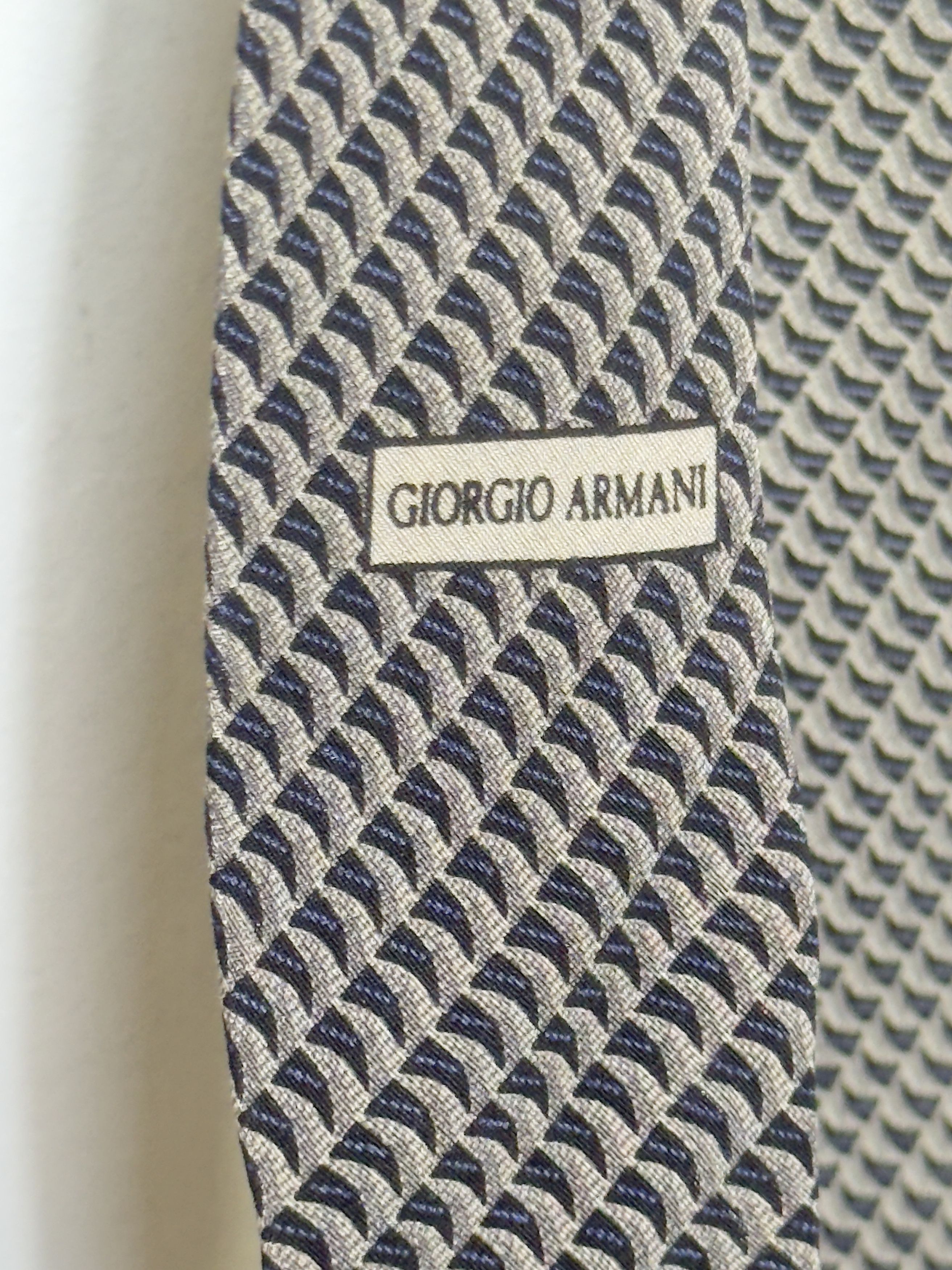 Emporio Armani × Giorgio Armani 2x gold silk tie Giorgio Emporio Armani gold and blue navy Size ONE SIZE - 11 Thumbnail