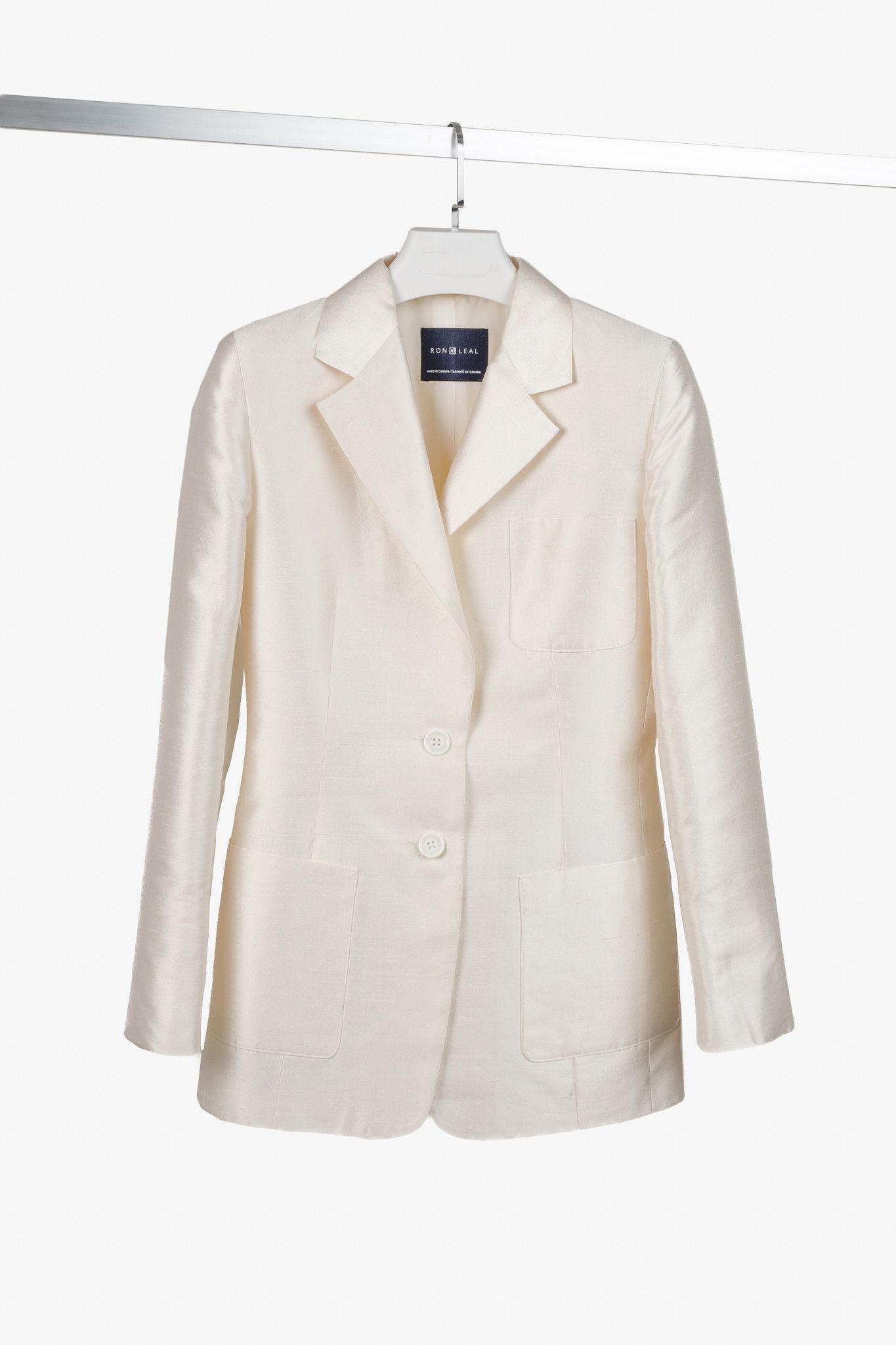 Other Ron Leal Vintage Classic Off White Raw Silk Blazer Size S / US 4 / IT 40 - 1 Thumbnail