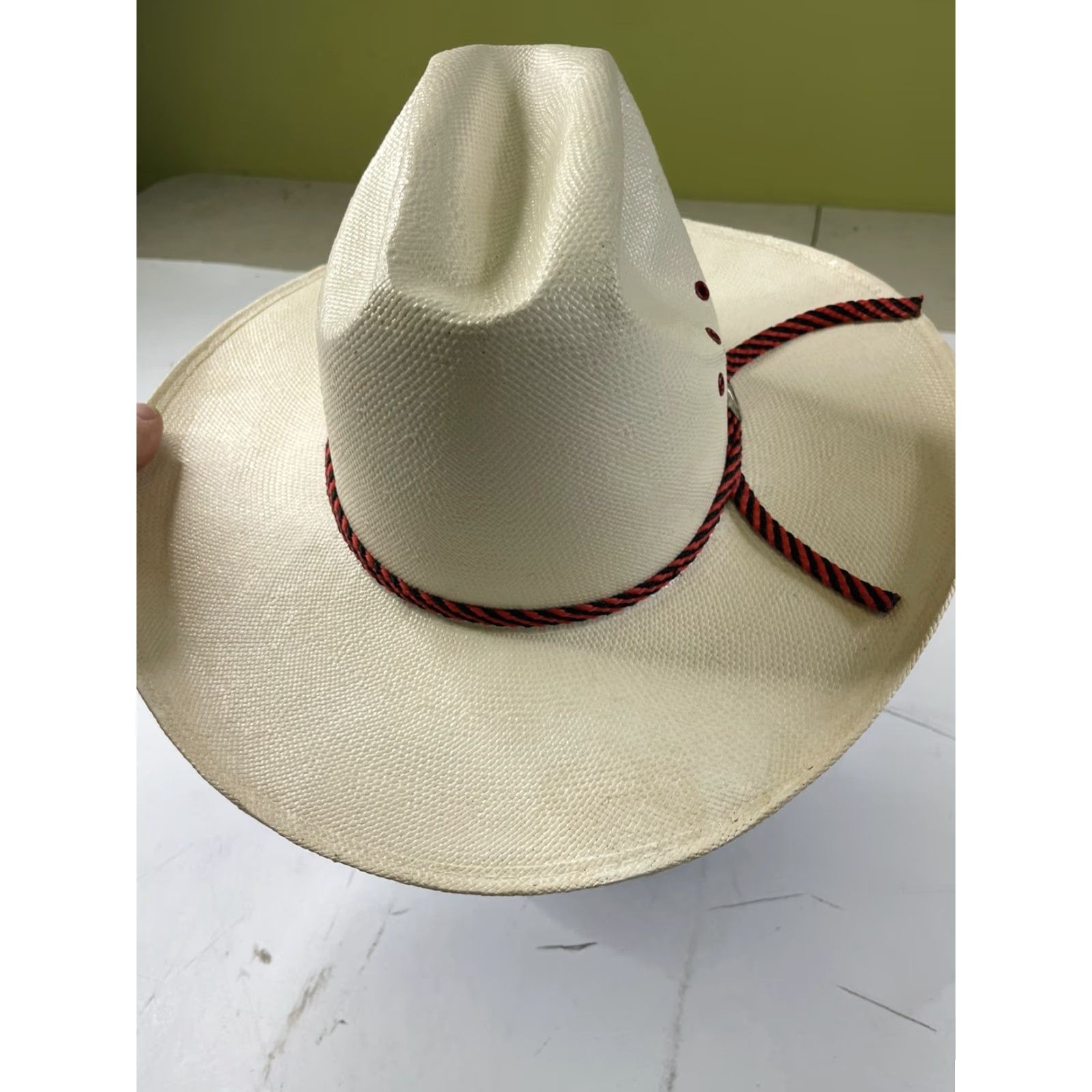 CO VINTAGE American Hat Co Cowboy Hat 6 1/2 Beige Leather Straw Wide Brim Men's Outdoor Western Cowboy Hat Mens Size ONE SIZE - 6 Thumbnail