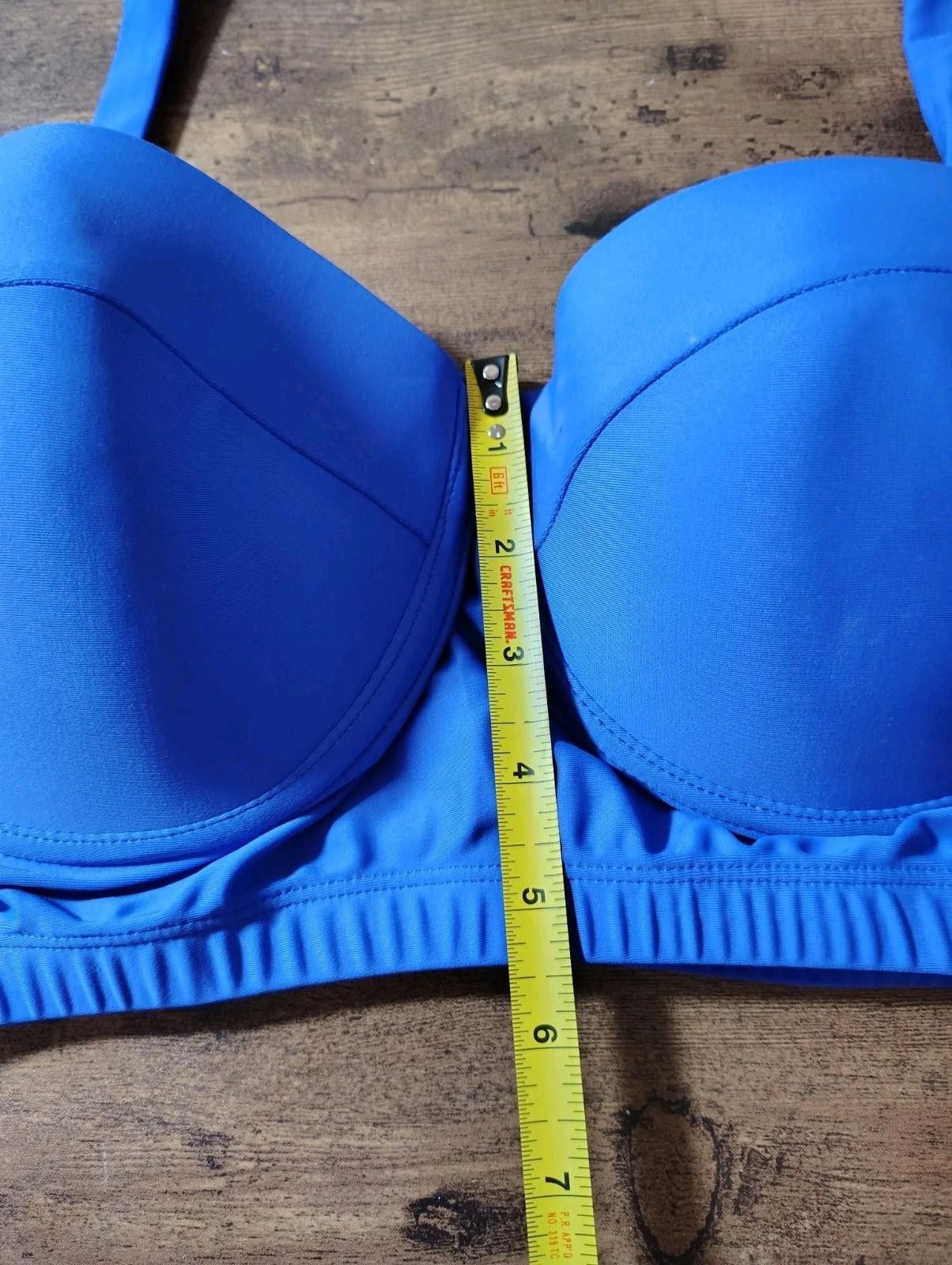 The Unbranded Brand Women's Swimwear Swimsuit Bra Top Beach Blue Bra Push Up 50s Size ONE SIZE - 5 Thumbnail