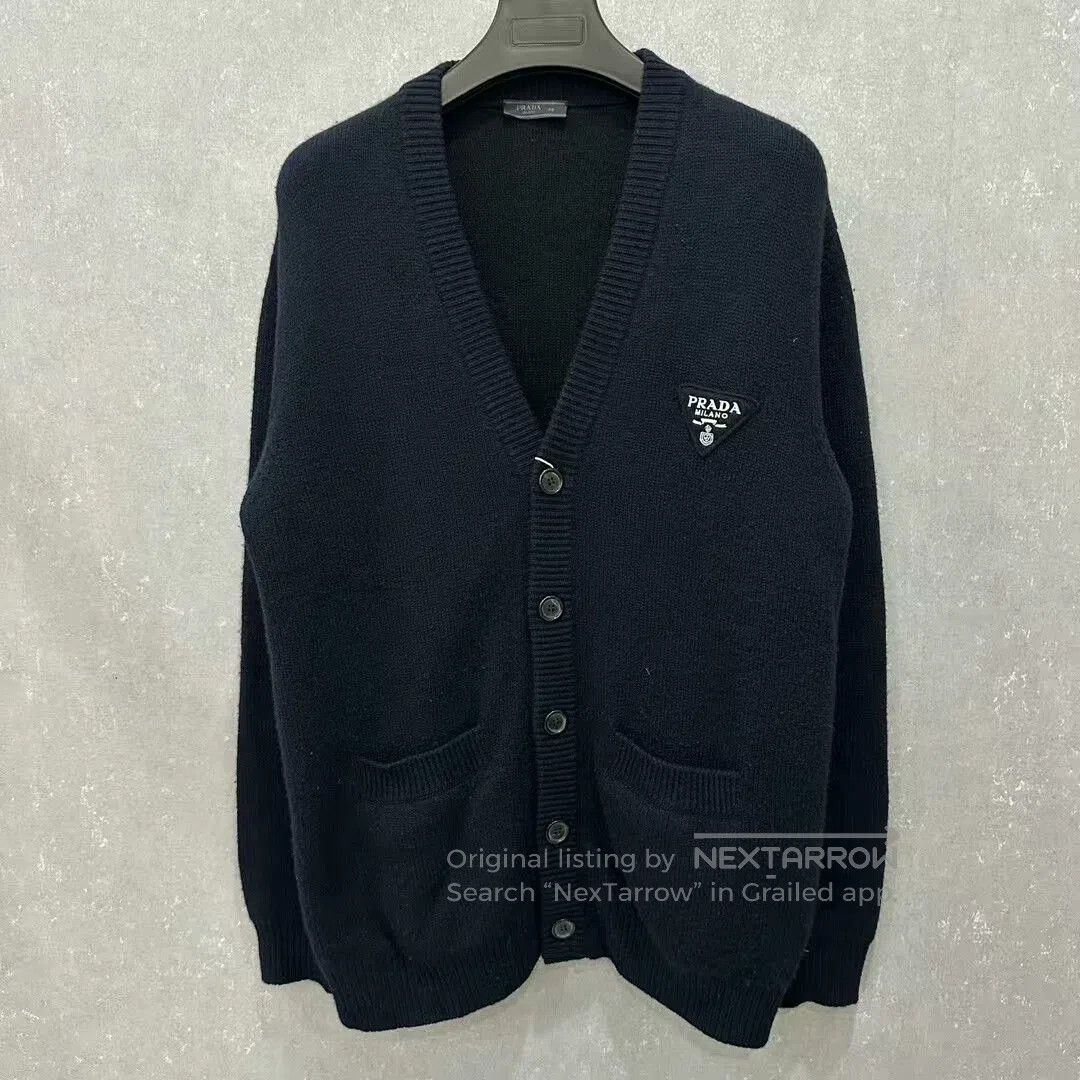 Prada prada triangle logo cardigan sweater. Size US L / EU 52-54 / 3 - 1 Thumbnail
