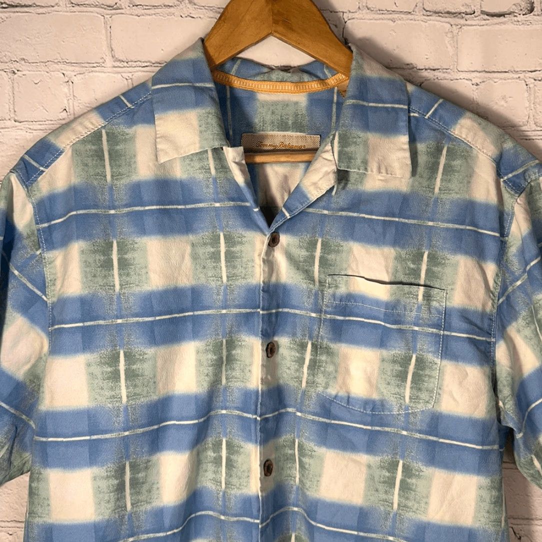 Tommy Bahama Tommy Bahama Shirt Silk Blend Short Sleeve Button-Down Mens S Yellow Cream Size S Small Size US S / EU 44-46 / 1 - 2 Thumbnail