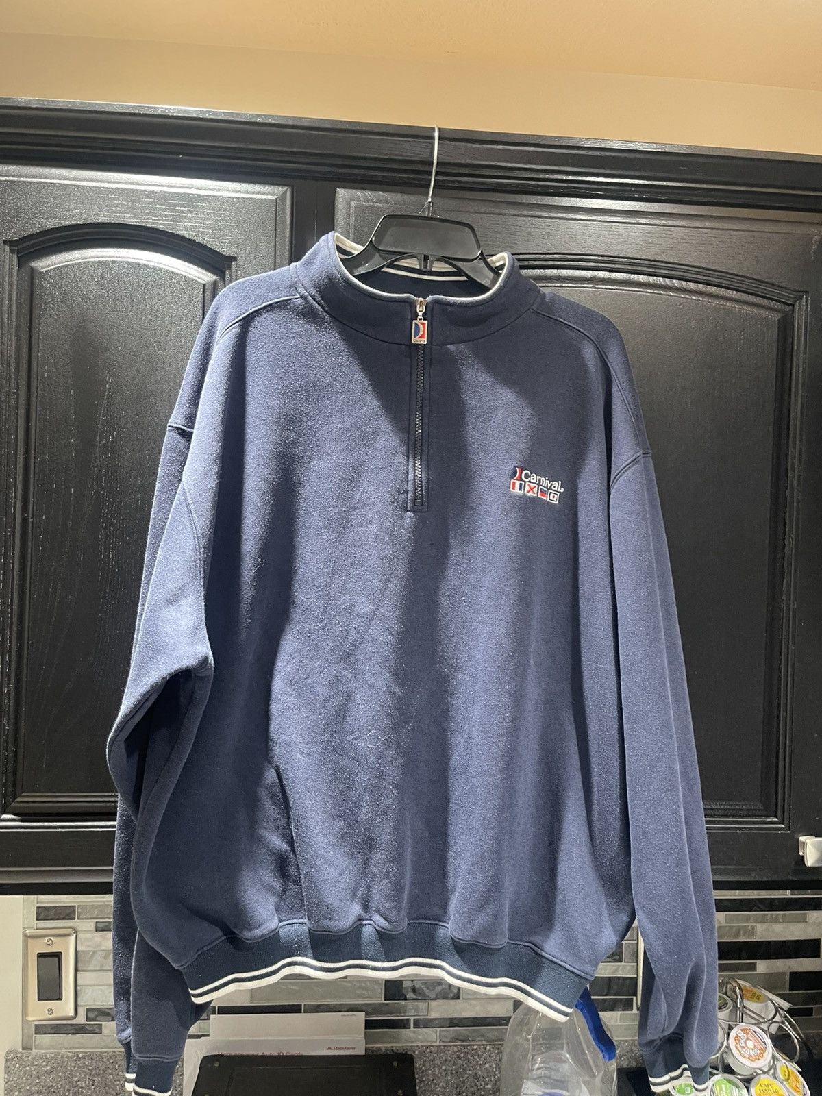 Other Vintage Carnival Cruise Lines Embroidered 1/4 Zip Pullover Size US XL / EU 56 / 4 - 1 Thumbnail