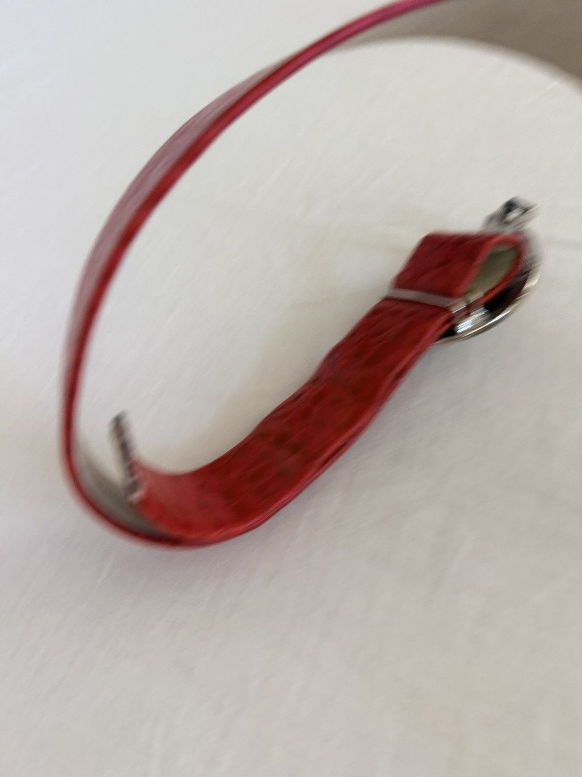 Other Vintage 1985 Mimi Di N Sculptural Buckle Red Leather Belt Size ONE SIZE - 10 Thumbnail