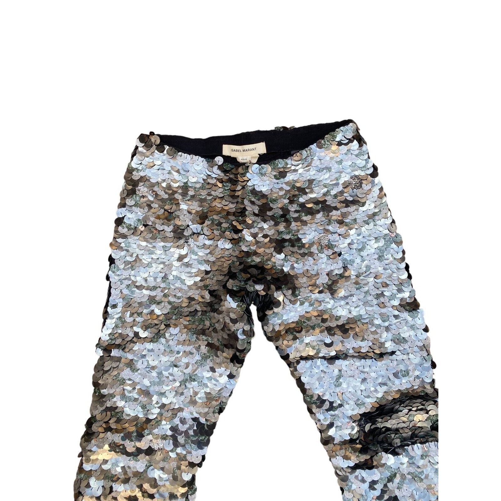 Isabel Marant RARE Sequined Trousers Pants Leggings Size 26" / US 2 / IT 38 - 2 Thumbnail