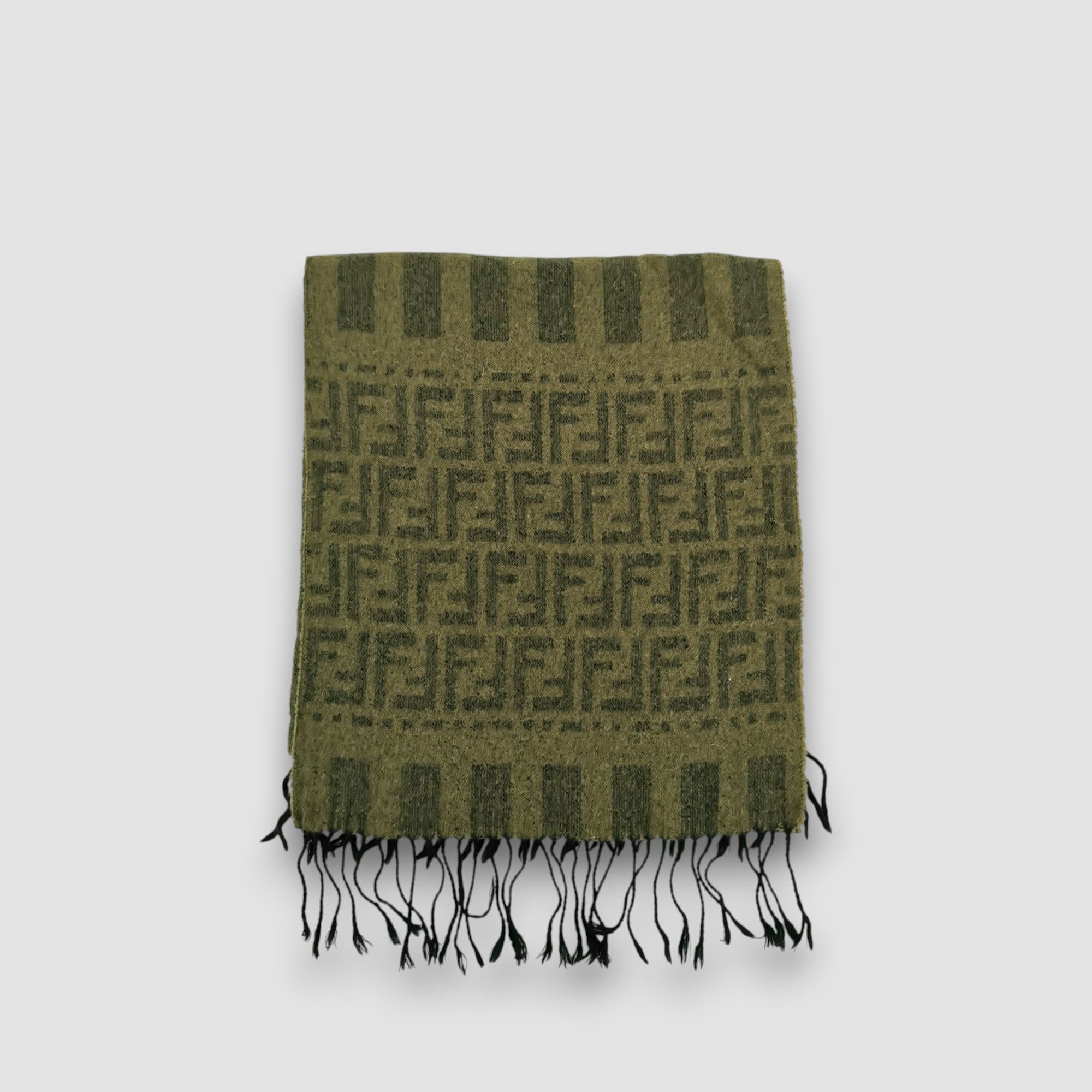 Fendi Vintage FENDI Scarf Fendi Zucca Monogram Wool Scarves Size ONE SIZE - 2 Thumbnail