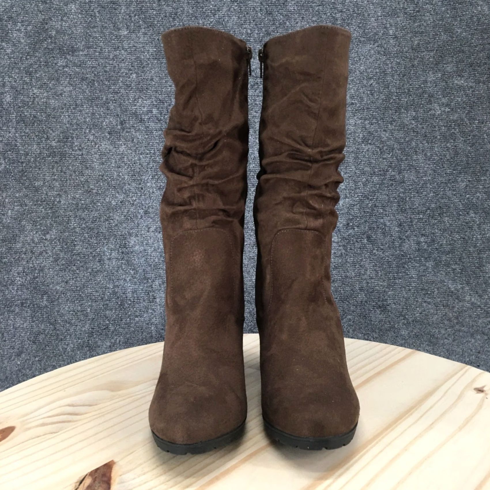 Vintage White Mountain Boots Womens 10 M Samuelle Side Zip Block Heels Brown Slouch Boot Riding Boot Size US 10 / IT 40 - 7 Thumbnail