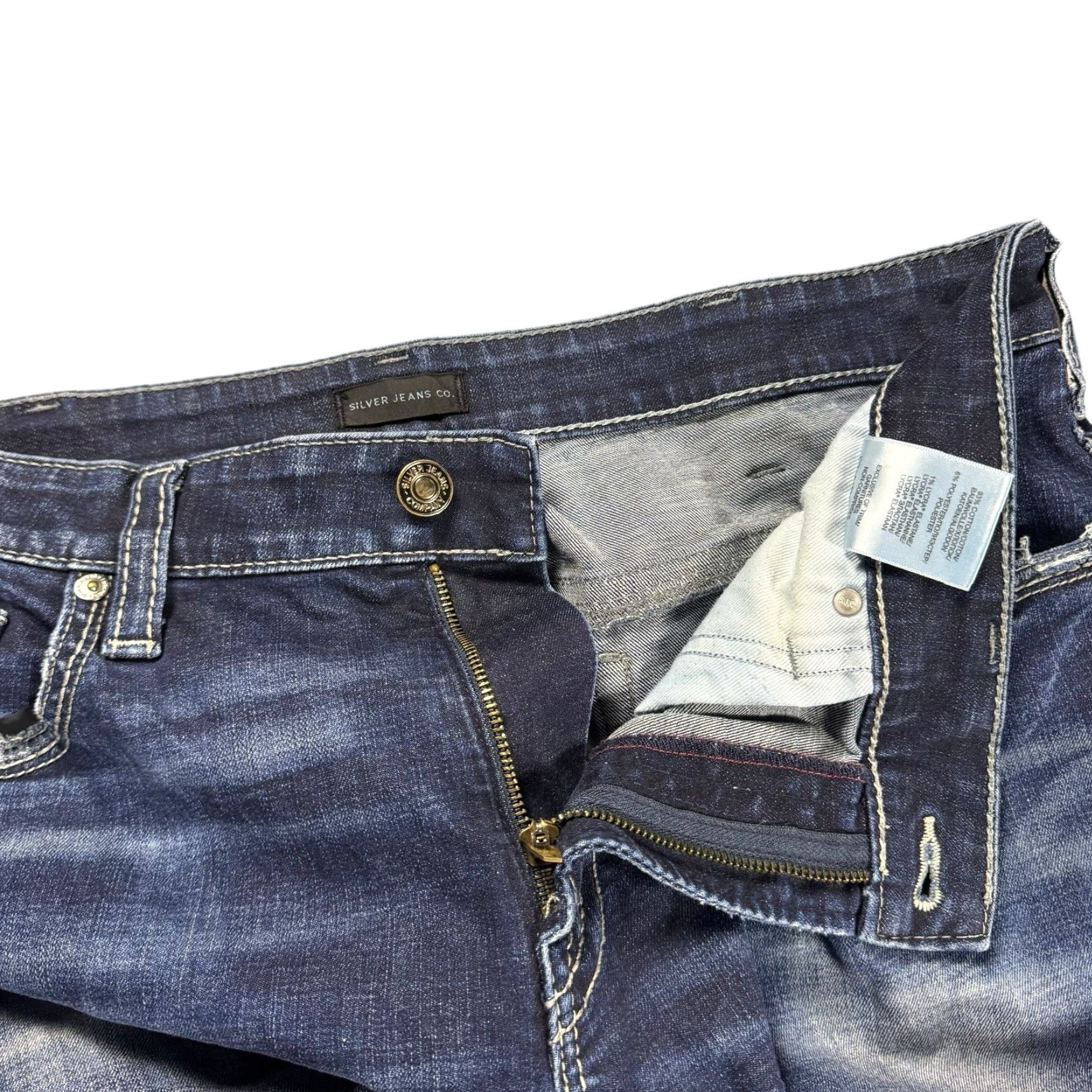 Silver Jeans Co. Silver Jeans Gordie Jeans Straight Mens 36x32 Distressed Denim Relaxed 5-Pocket Blue 90s Grunge USA Country Cowboy Metal Signature Logo Embroidered Size US 36 / EU 52 - 7 Thumbnail