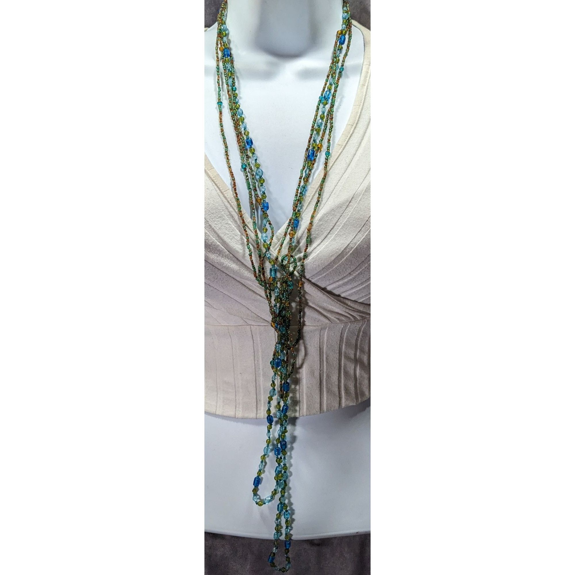 Other Mermaidcore Cool Tone Knotted Layered Glass Necklace Size ONE SIZE - 2 Thumbnail
