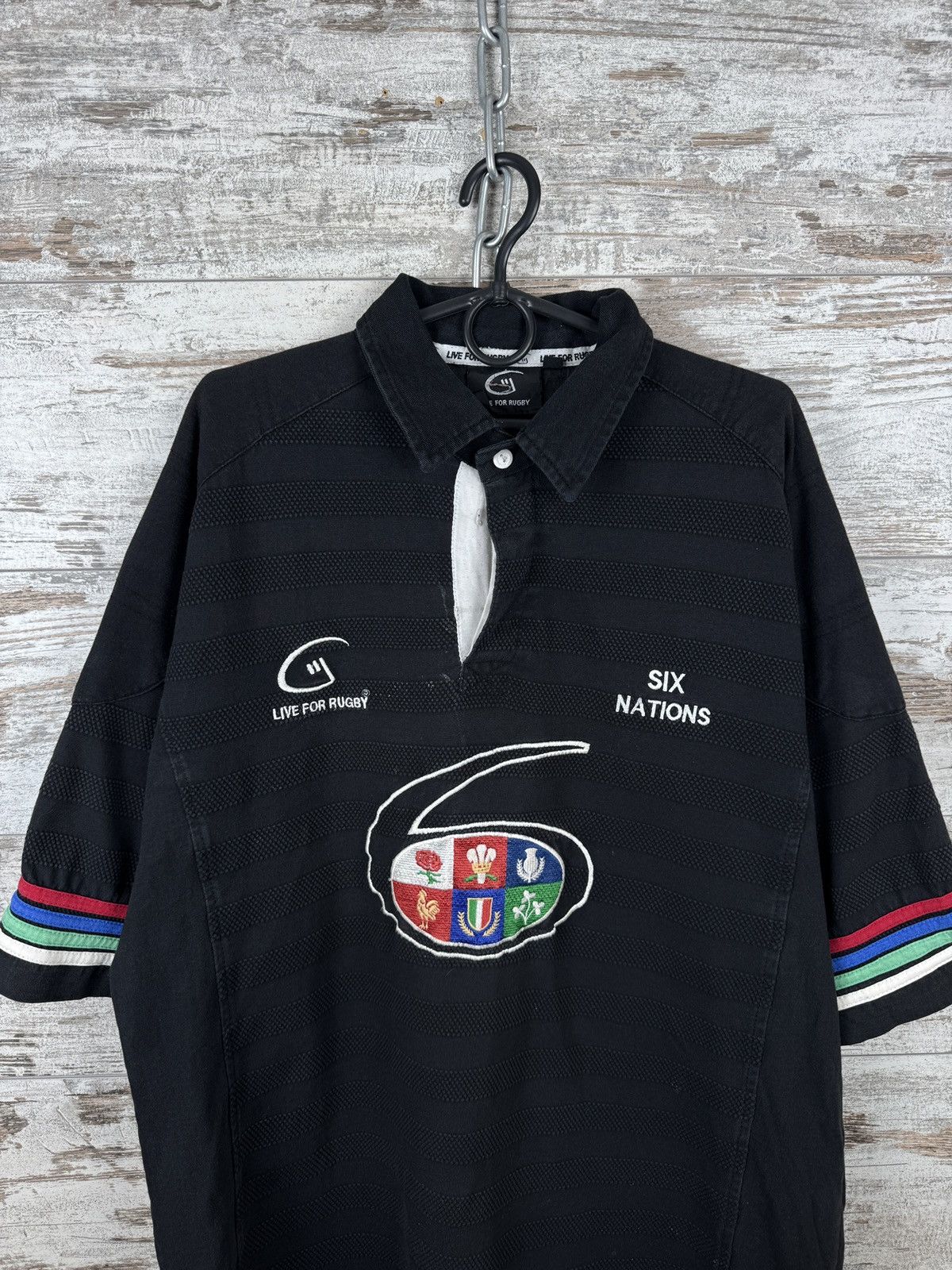 Vintage Mens Vintage Six Nations rugby jersey T-shirt tee polos Size US L / EU 52-54 / 3 - 3 Thumbnail