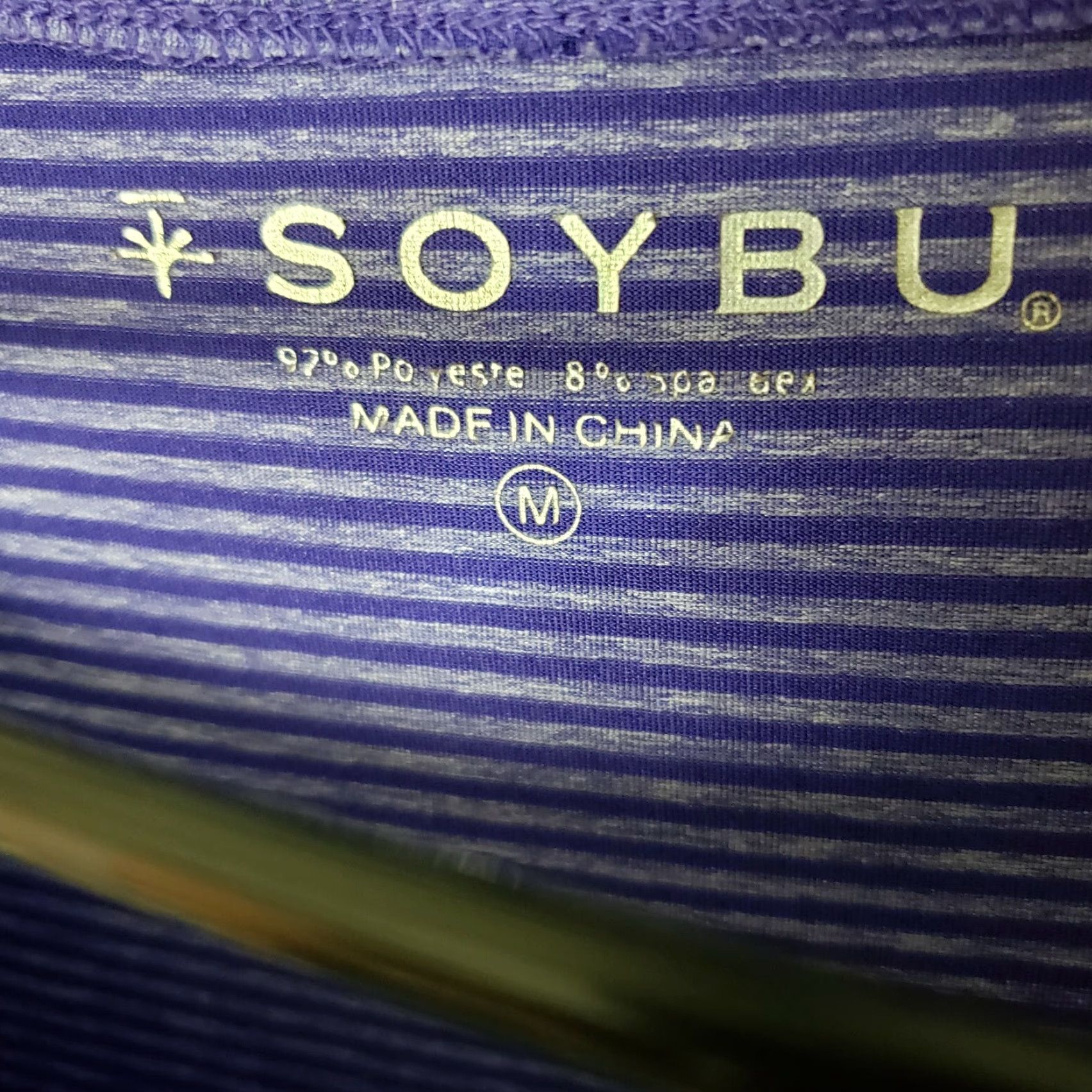 Vintage Soybu Dress Sz Medium Purple Striped Tabbed Half Sleeves Womens Size M / US 6-8 / IT 42-44 - 5 Thumbnail