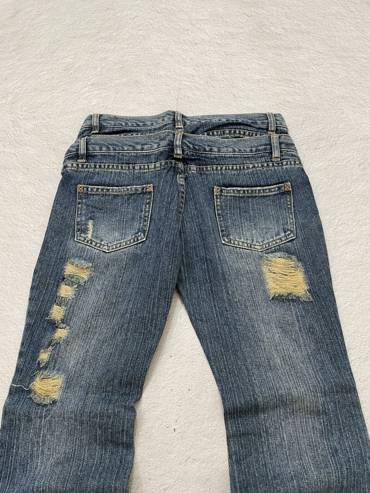 Japanese Brand 2000s Japanese Flared Denim Ripped Bootcut Jeans Washed Y2K Size US 28 / EU 44 - 8 Thumbnail