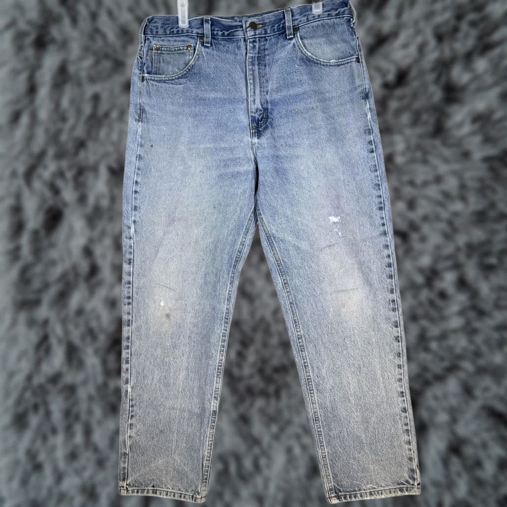 Carhartt VINTAGE Carhartt Jeans Mens 36x32 Blue Relaxed Fit Light Wash Workwear Denim Zip Fly Size US 36 / EU 52 - 1 Thumbnail