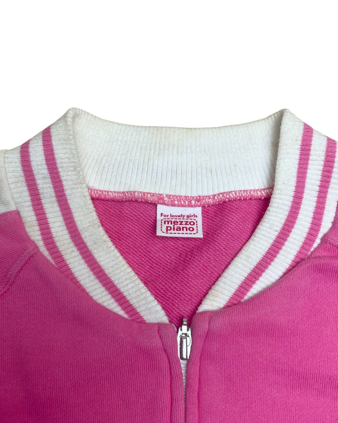 Japanese Brand Mezzo Piano "Pop-Star" Heart-Sleeve Varsity Track Jacket Size S / US 4 / IT 40 - 3 Thumbnail