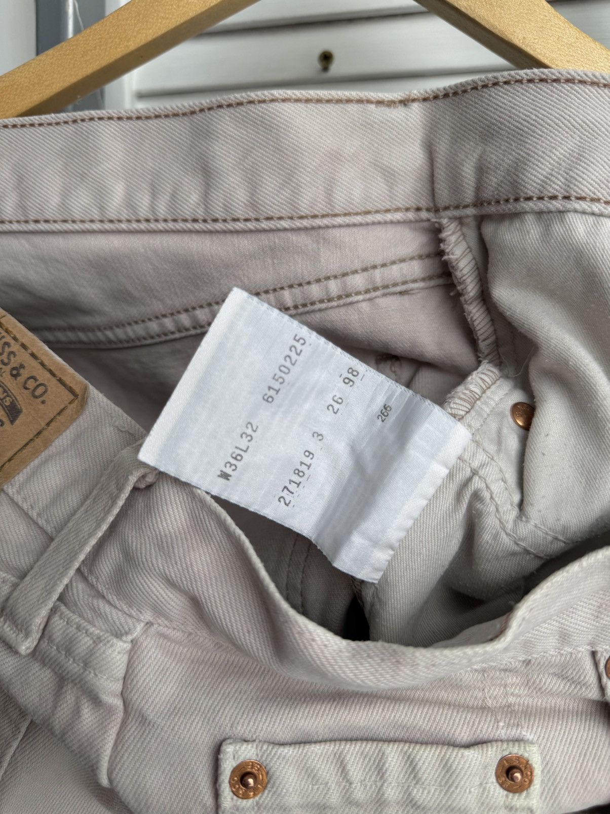 Levi's Vintage Levi’s 615 Orange Tab USA Beige Straight Jeans 36x32 Size US 36 / EU 52 - 11 Thumbnail
