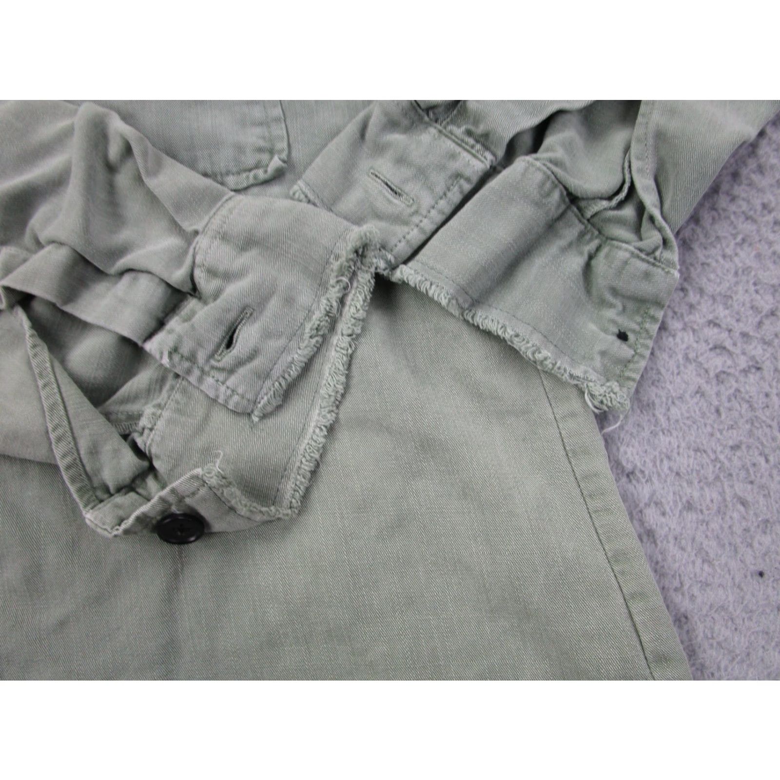Zara Zara Shirt Womens XS Army Military Green Lyocell Collared Button-Up Workwear Long Sleeve Oversized Closet Basic Size XS / US 0-2 / IT 36-38 - 4 Thumbnail