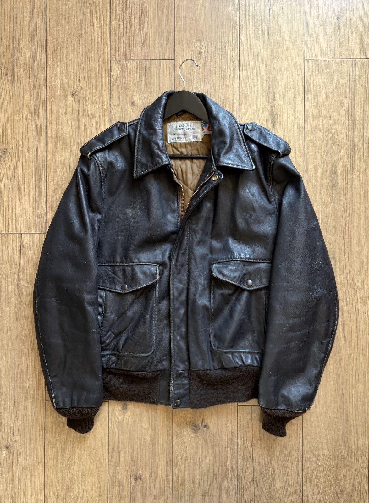 size46 SCHOTT I.S.674.M.S レザージャケット A2 Men's Vintage Schott I-S 674 M-S Leather Flight Jacket Size 44 | eBay