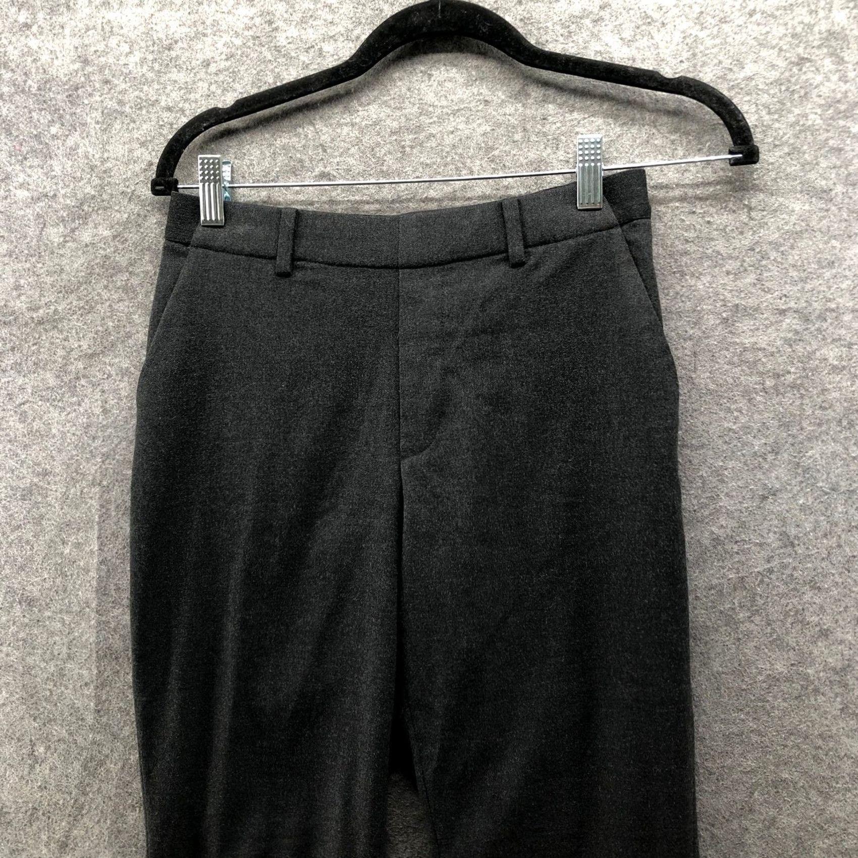 Uniqlo VINTAGE? No. Uniqlo Ezy Ankle Pants Womens XS (24-25) Wool-Like Dark Gray Mid Rise Tapered Size 26" / US 2 / IT 38 - 4 Thumbnail