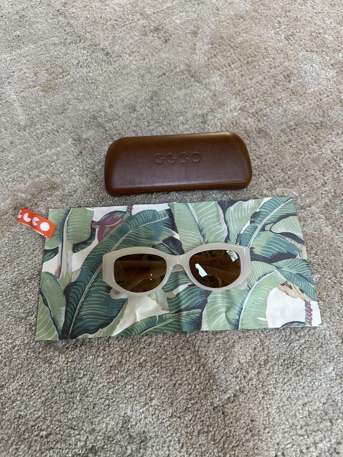 Garrett Leight Retro Biggie Ecru Marigold Sunglasses Size ONE SIZE - 1 Thumbnail
