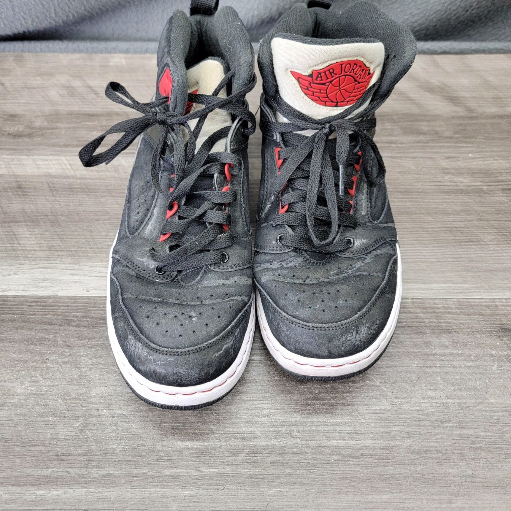 Jordan Brand Jordan SC-1 Shoes Mens 10 Black Red White High Top Basketball 535790-006 Size US M / EU 48-50 / 2 - 3 Thumbnail