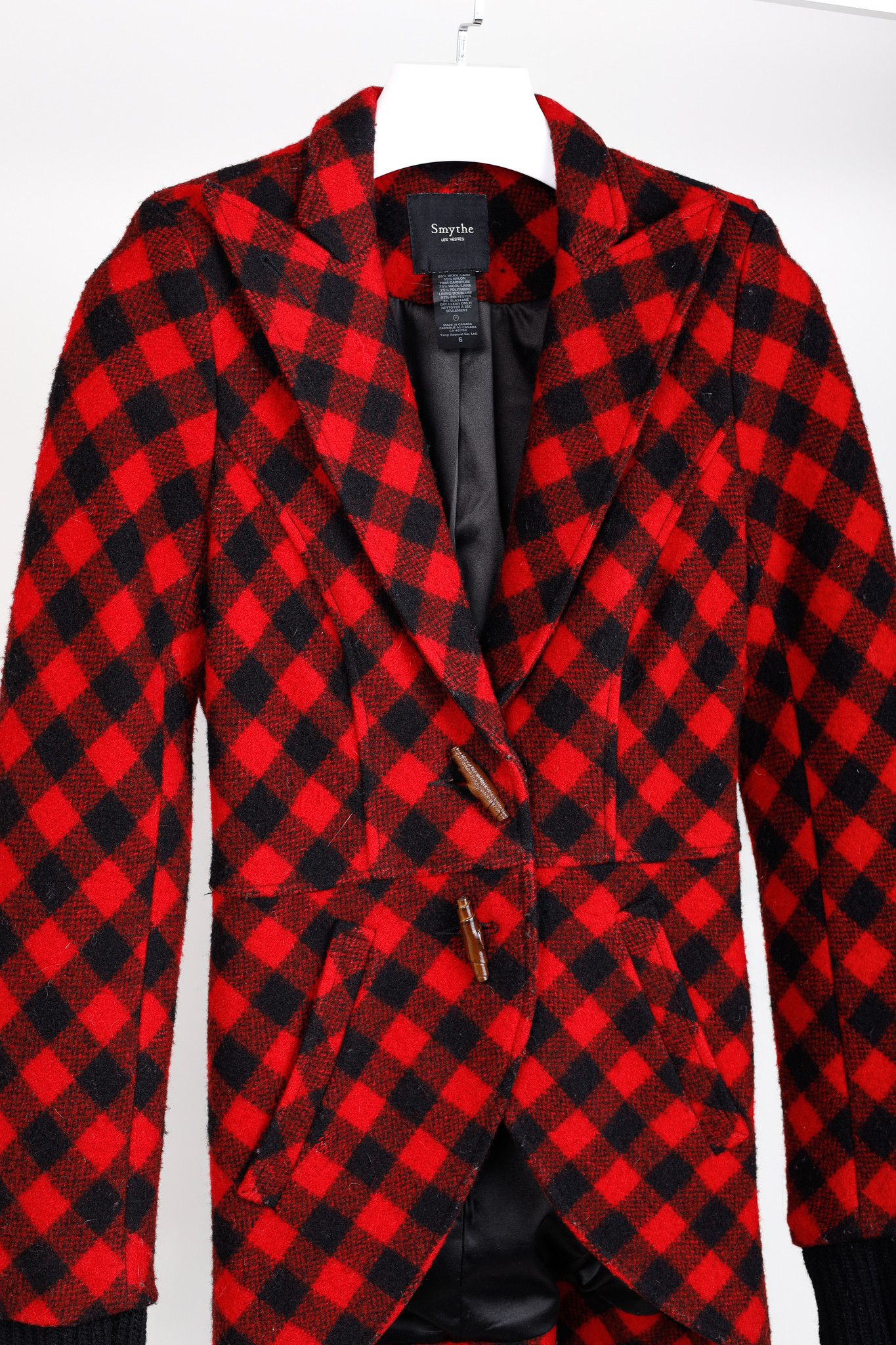 SMYTHE Smythe AW/11 Red Buffalo Check Riding Jacket Size M / US 6-8 / IT 42-44 - 3 Thumbnail