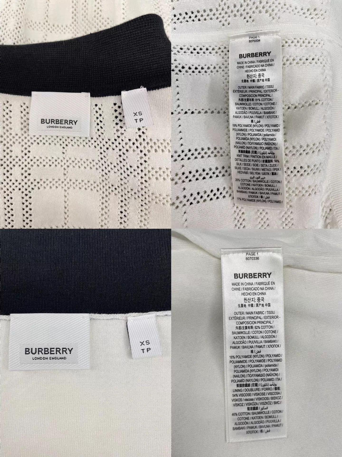 Burberry Burberry Women's Check Polo Collar Slim Top XS Size XS / US 0-2 / IT 36-38 - 6 Thumbnail