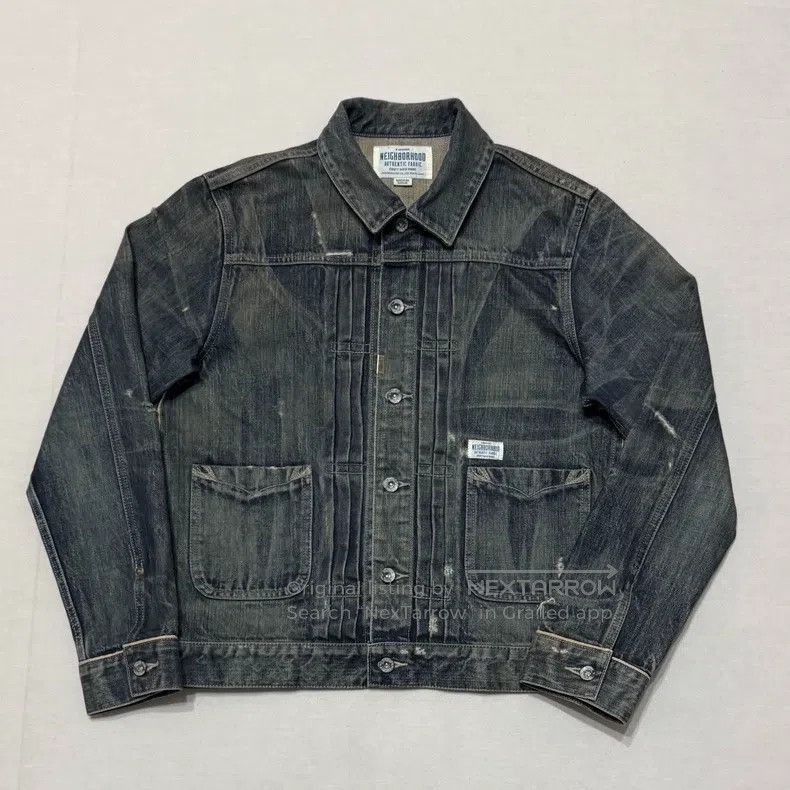 Neighborhood Neighborhood Washed Hustlas Jacket Denim Chore Paint