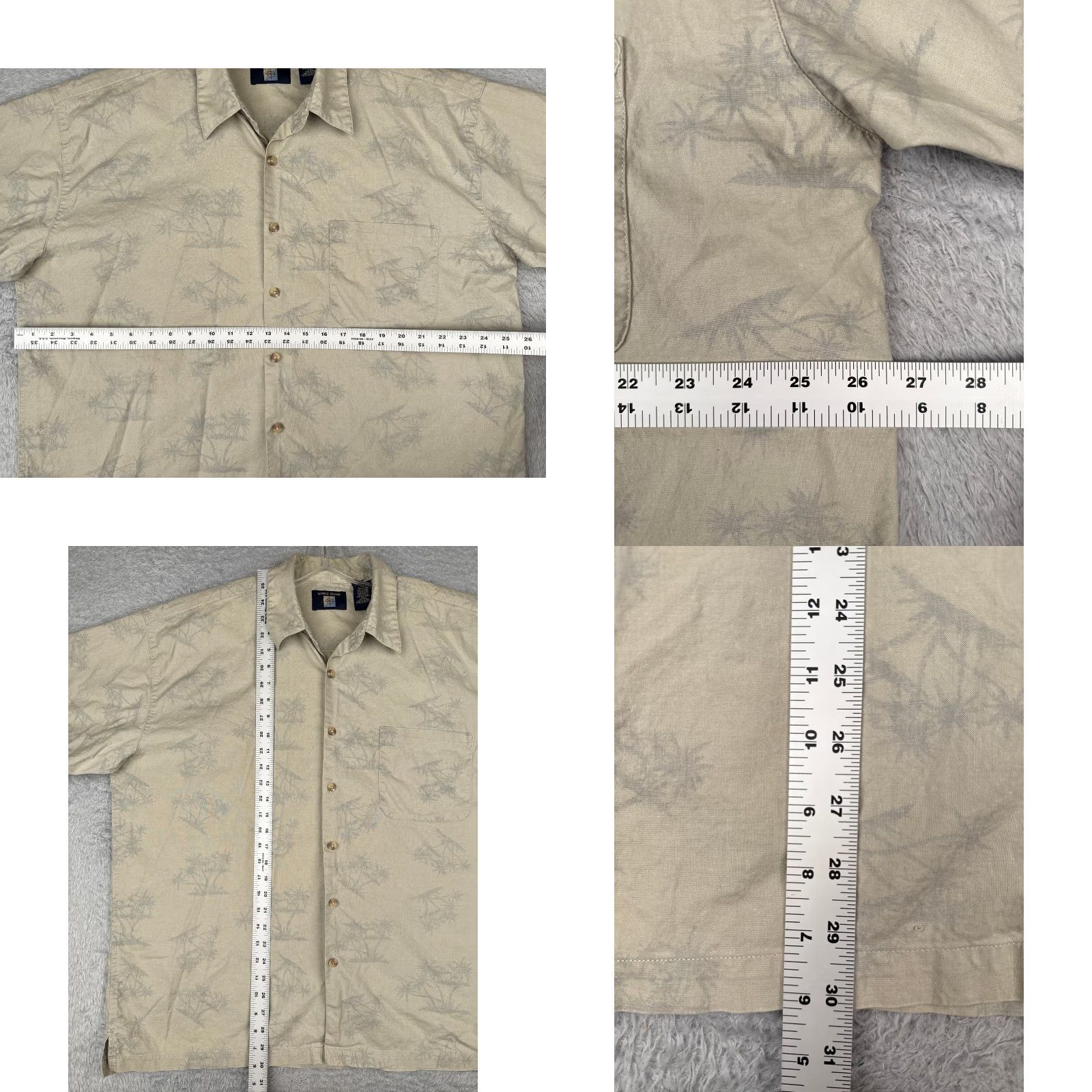 Vintage VINTAGE World Island Shirt Men XL Beige Palm Tree Button Hawaiian 100% Cotton Size US XL / EU 56 / 4 - 8 Thumbnail