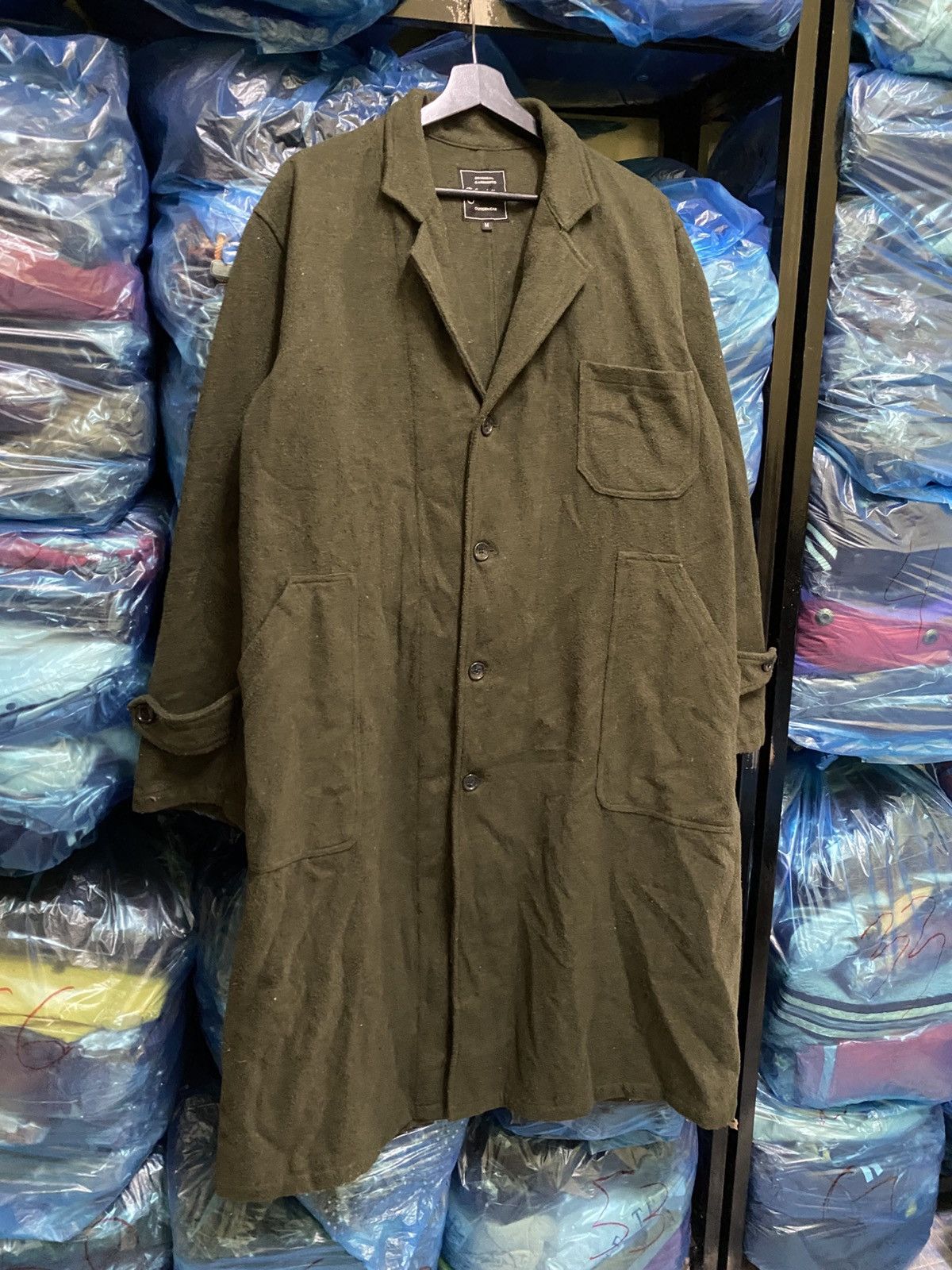 Japanese Brand Vintage Temptation Olive Wool-Blend Overcoat Workwear Style Size US M / EU 48-50 / 2 - 4 Thumbnail
