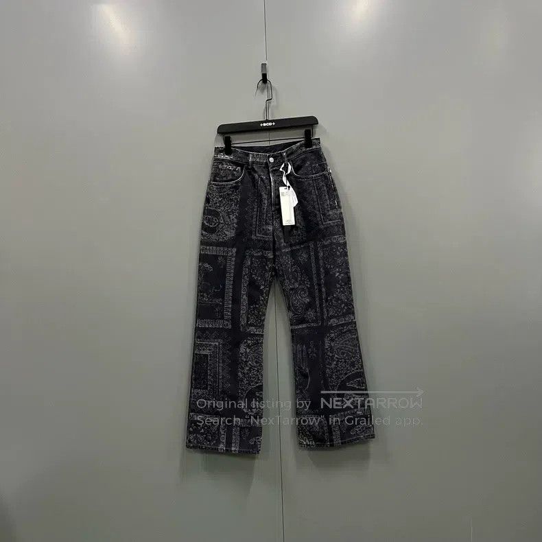Acne Studios Acne Studios Black Full-Print Paisley Pants Size US 27 - 1 Thumbnail
