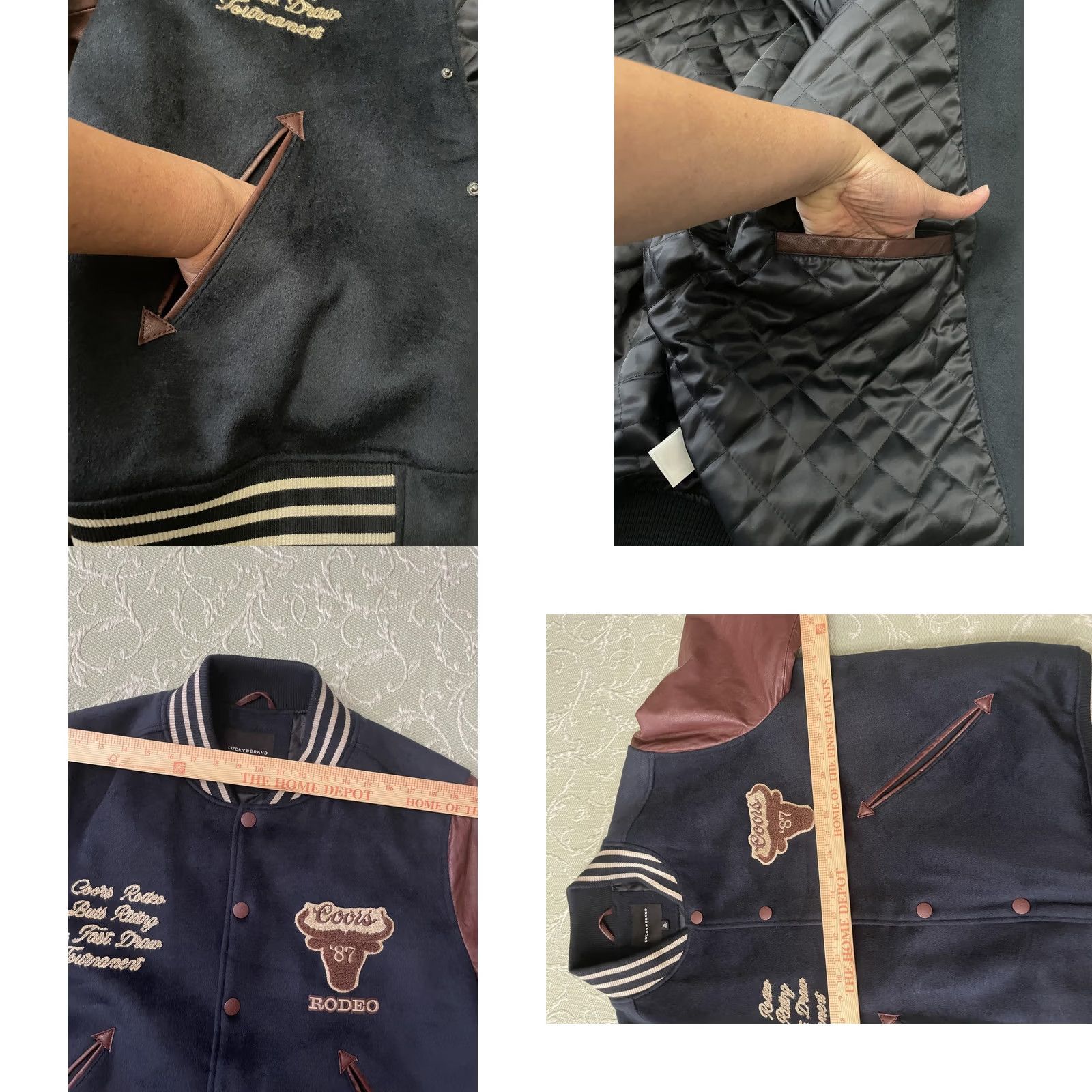 Lucky Brand Lucky Brand Jacket Mens XL Blue Coors Rodeo Varsity Leather Sleeves Size US XL / EU 56 / 4 - 8 Thumbnail