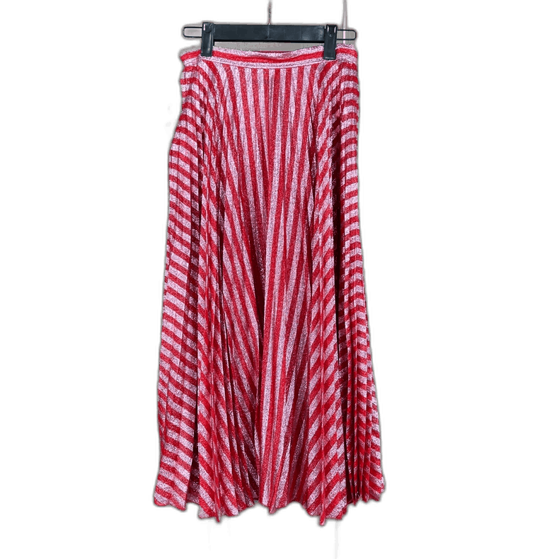 Gucci Gucci Red Striped Pleated Skirt Size 40 Size 40" / US 18 - 1 Thumbnail