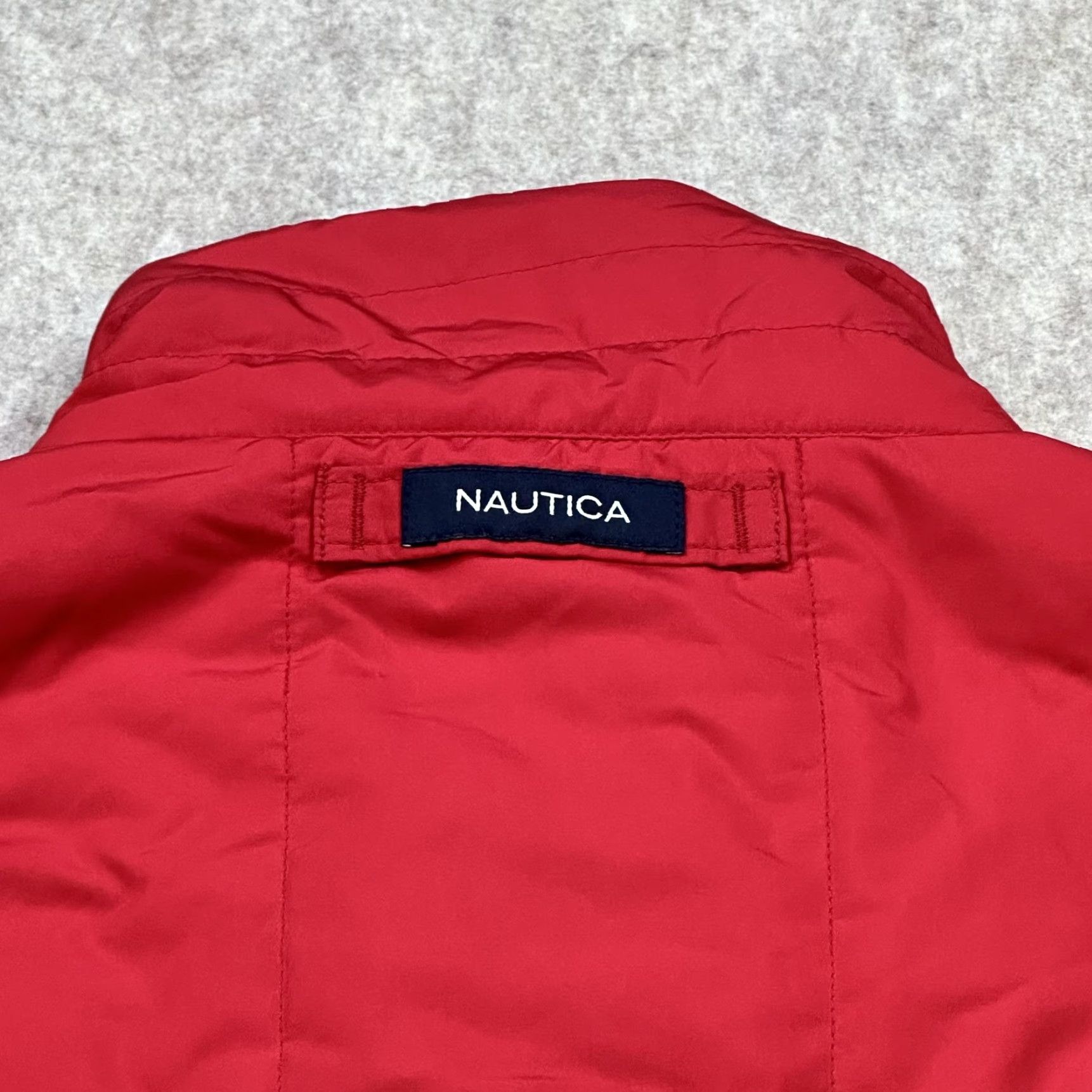 Nautica Nautica Vest Mens Large Red Quilted Puffer Zip Front Lined Navy Trim Size US L / EU 52-54 / 3 - 6 Thumbnail