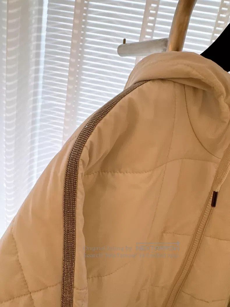 Brunello Cucinelli Brunello Cucinelli Quilted Grid Hooded Cotton Coat Size XXS / US 00 / IT 34 - 4 Thumbnail