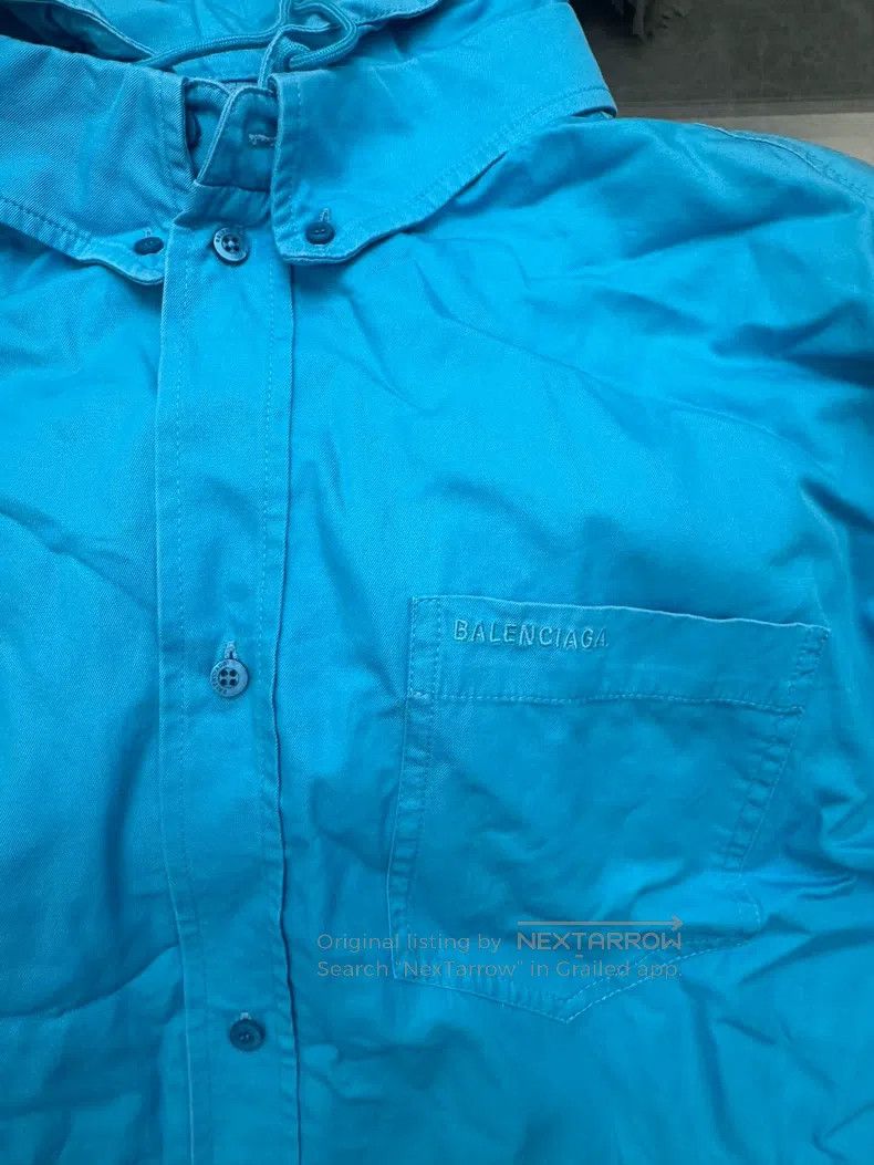 Balenciaga Balenciaga Hooded Drawcord Parka Shirt Jacket Size US M / EU 48-50 / 2 - 2 Thumbnail