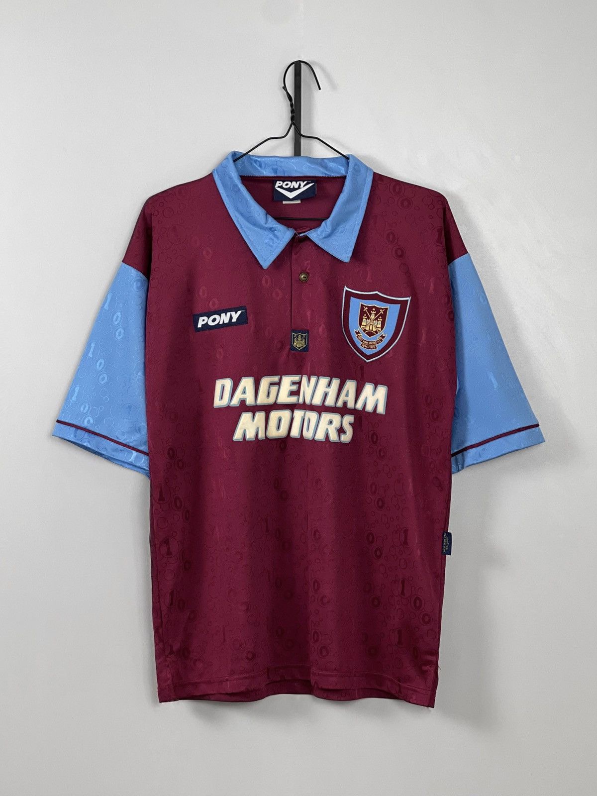 PONY West Ham United 1995-1997 Vintage Retro Football Jersey Size US M / EU 48-50 / 2 - 4 Thumbnail