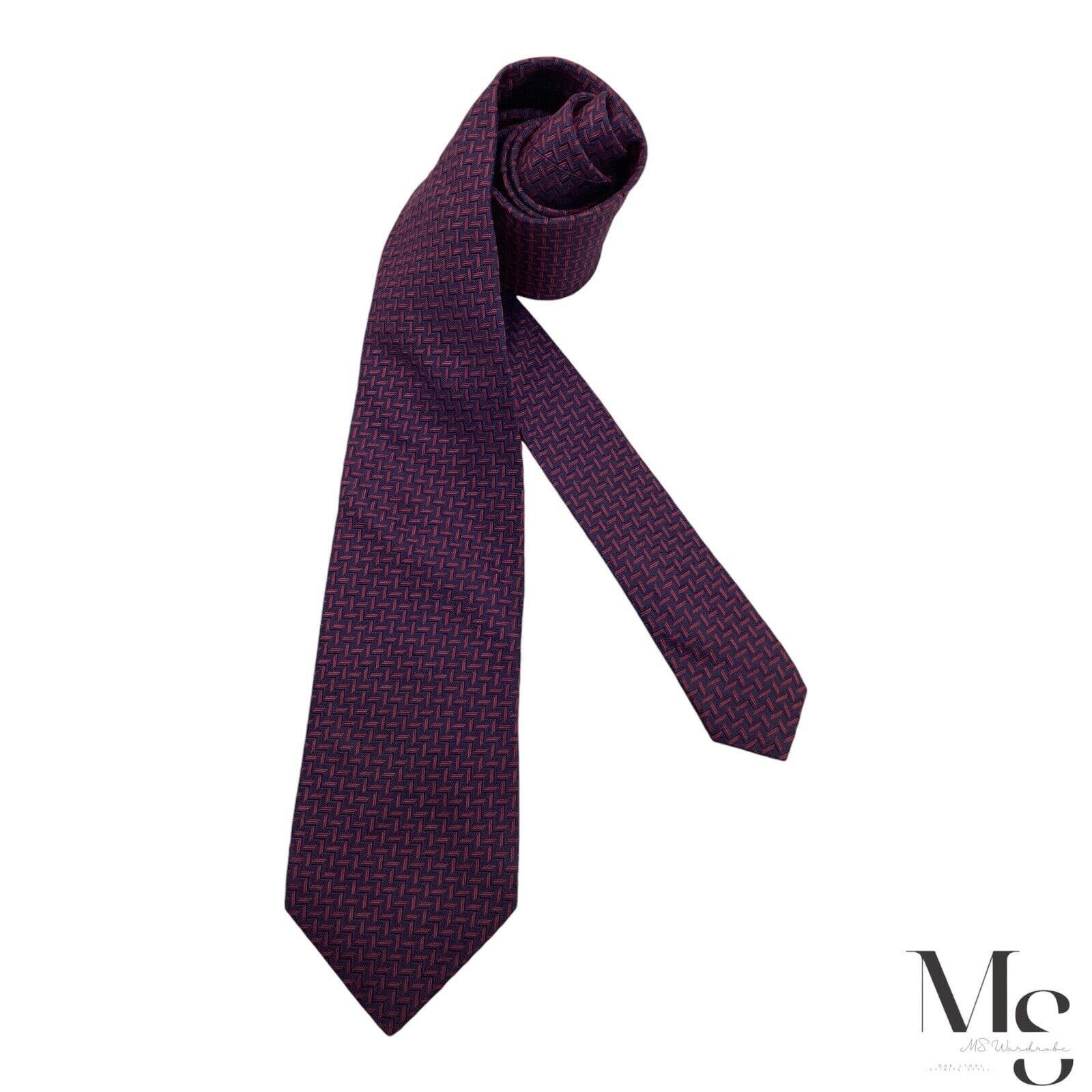 Figaret ALAIN FIGARET Purple Geometric Silk Tie Hand Made In Italy W Size ONE SIZE - 2 Thumbnail