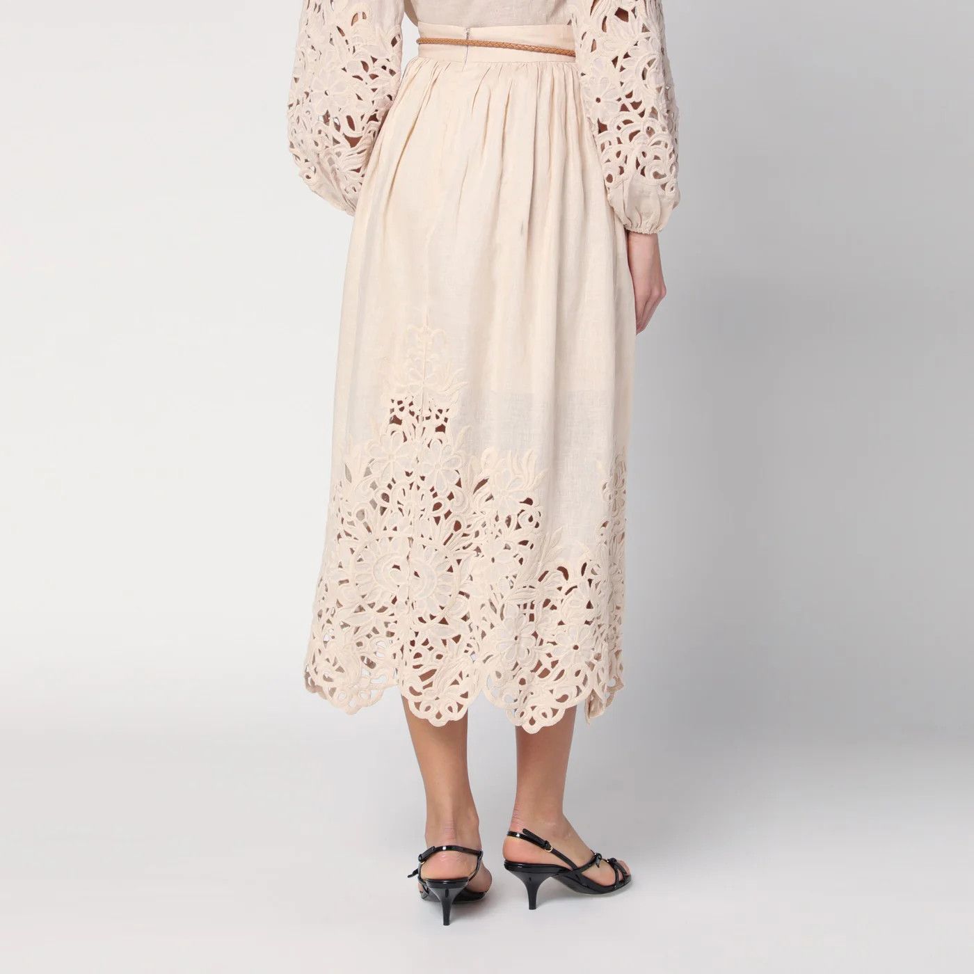 Zimmermann o1d2blof0526 Midi Skirt in Beige Size 27" / US 4 / IT 40 - 4 Thumbnail