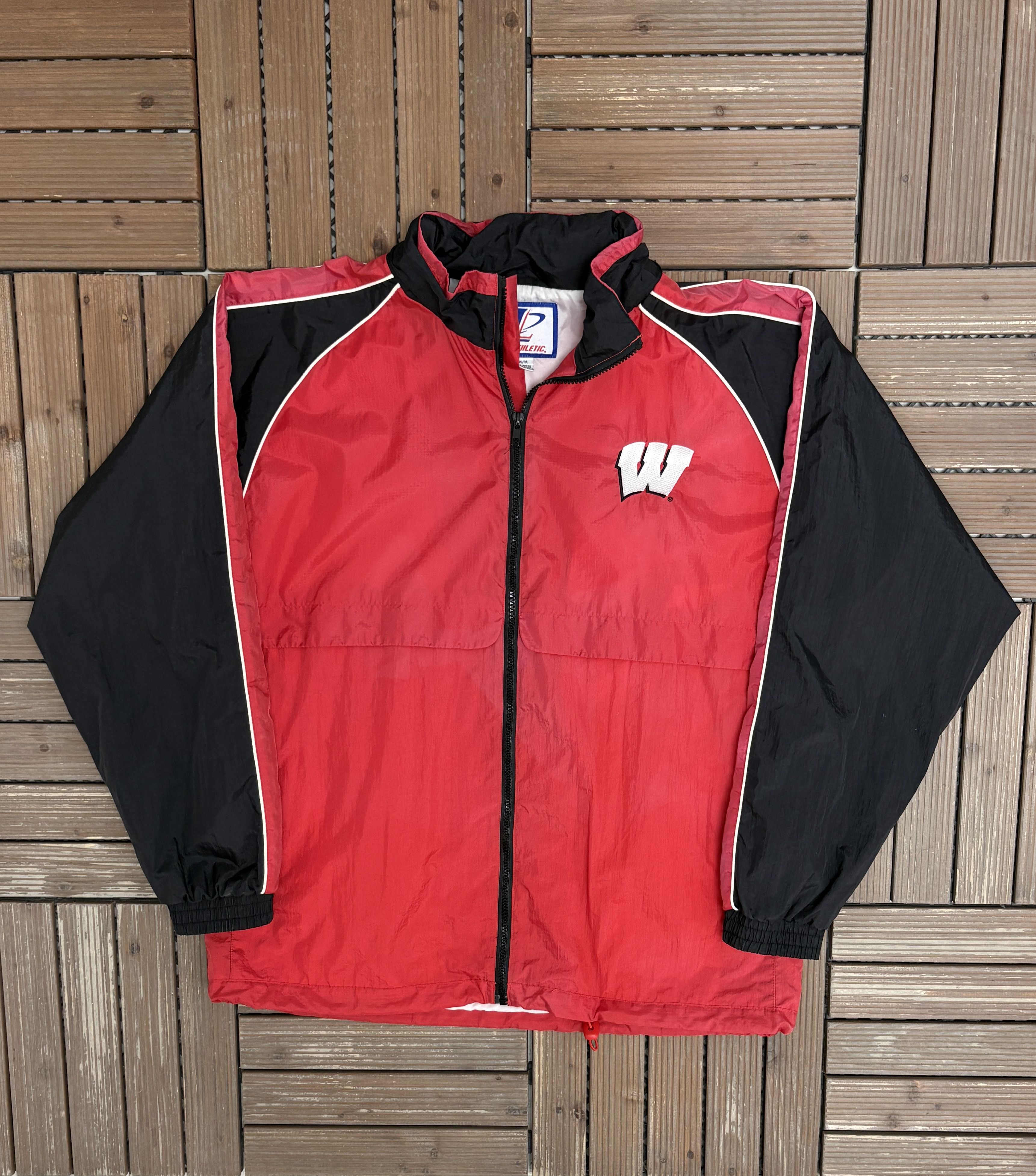 Logo Athletic × Vintage Wisconsin Badgers Vintage Red Windbreaker Jacket Size US M / EU 48-50 / 2 - 1 Thumbnail