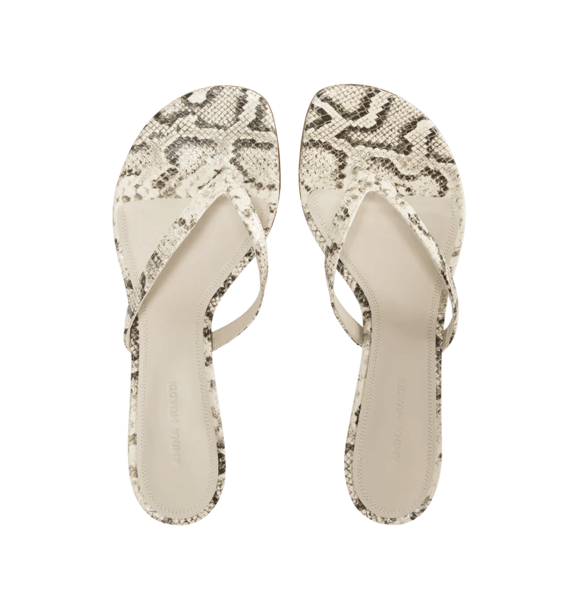 Amina Muaddi o1h1sh11225 Juliette Thong 45 in Print Snake Natural/Multi Size US 6.5 / IT 36.5 - 4 Thumbnail