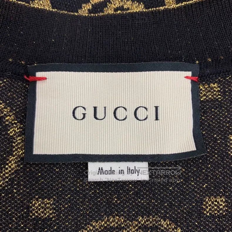 Gucci Gucci Black logo jacquard full-print wool V-neck single-br Size XS / US 0-2 / IT 36-38 - 6 Thumbnail