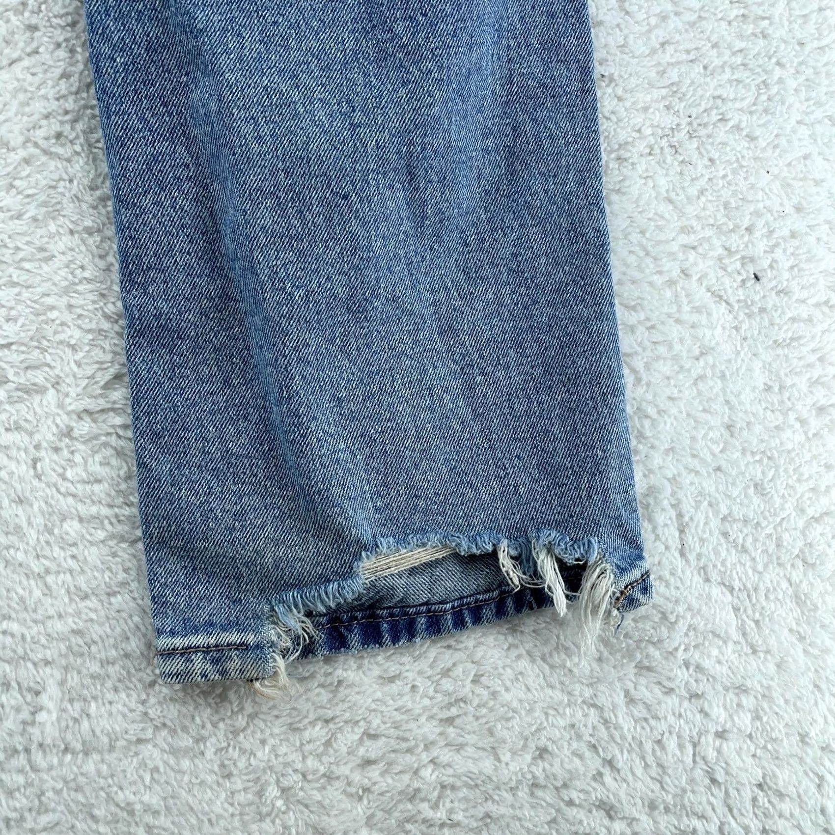 American Eagle Outfitters American Eagle Outfitters Jeans Womens 2 High Rise Baggy Straight Distressed Pockets Denim Blue 30in Inseam Cotton Spandex Zip Womens Size 26" / US 2 / IT 38 - 5 Thumbnail