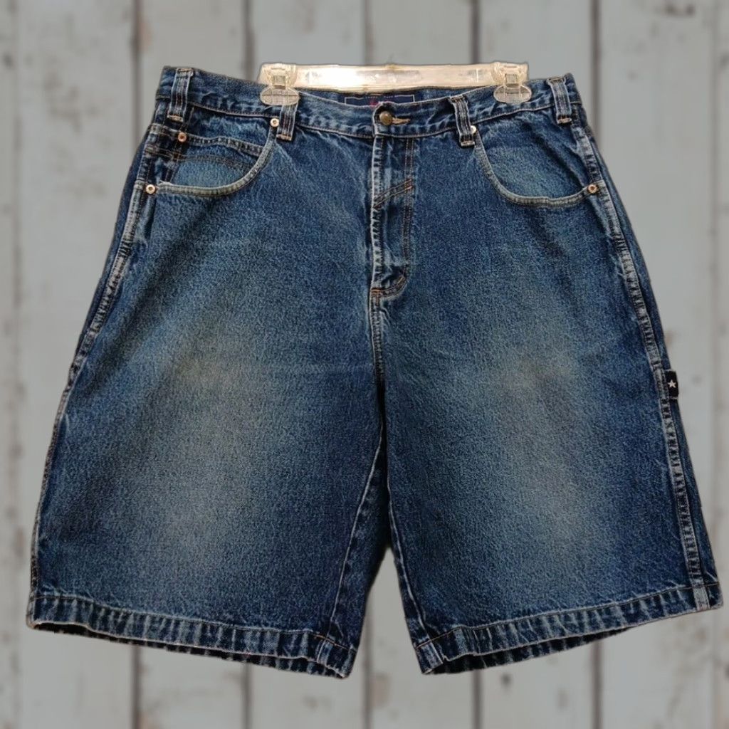 Phat Farm VINTAGE Phat Farm Carpenter Shorts Men 38 Baggy Wide Leg Hip Hop Y2K Blue Cotton 5-Pocket Logo Vintage 80s 90s Mens Size US 38 / EU 54 - 1 Thumbnail