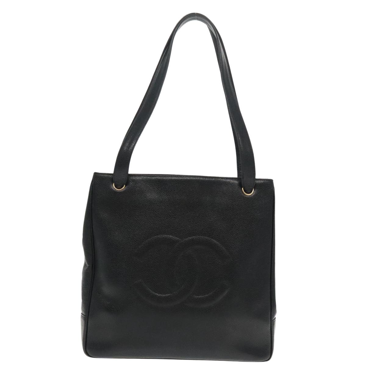 Chanel Logo Cc Black Leather Tote Bag (Pre-Owned) Size ONE SIZE - 1 Thumbnail