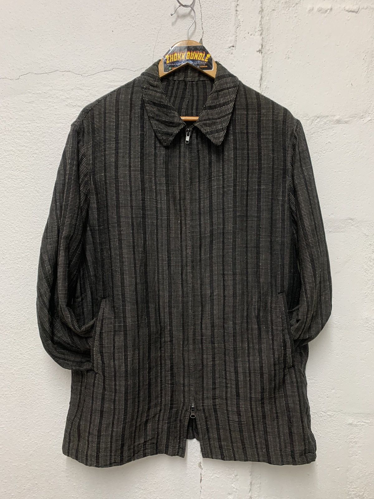 Yohji Yamamoto Linen Rayon Blend Light Zipper Jacket