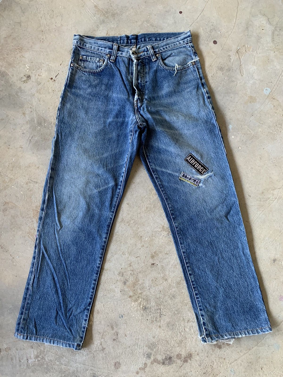 image of Double Rl Ralph Laurent Distressed Denim in Blue, Men's (Size 30)