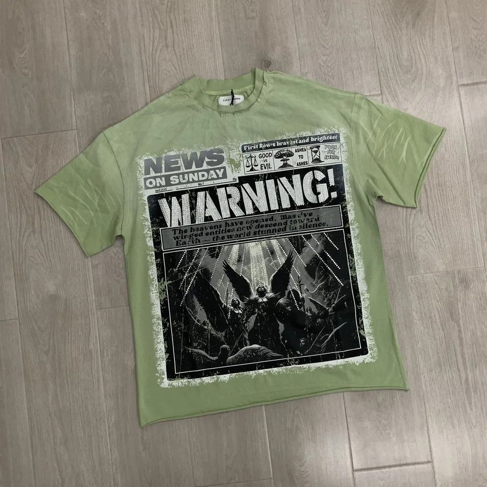 Japanese Brand Green printed sleeve shirt Streetwear tees Size US XL / EU 56 / 4 - 1 Thumbnail