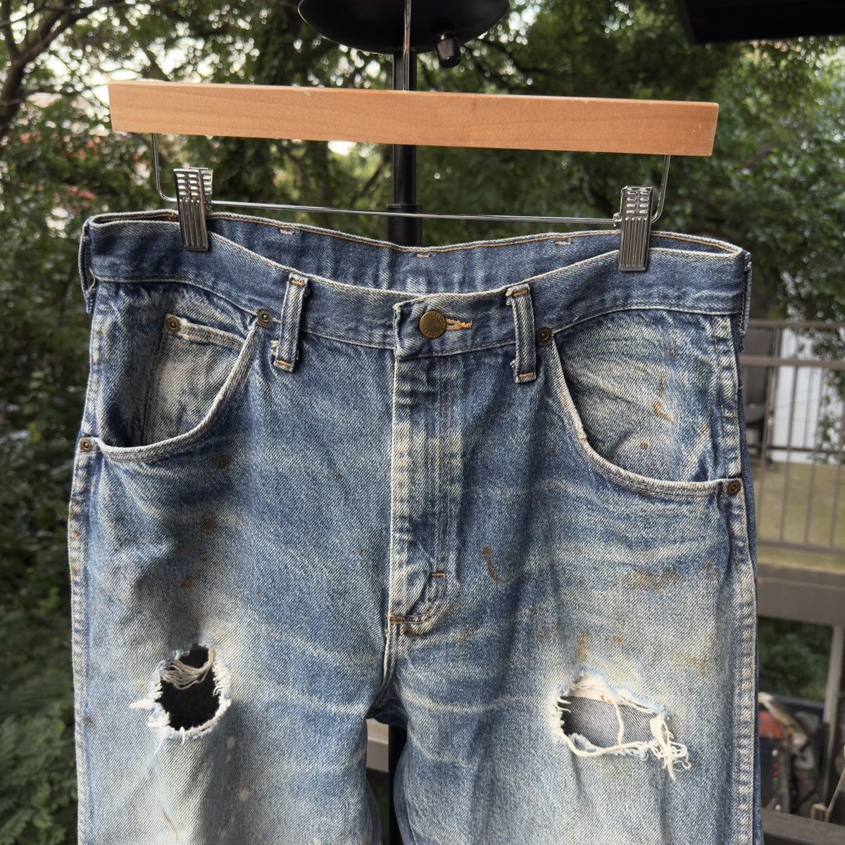 Vintage Thrashed Faded Distressed Rustler Jeans ERD Grunge Chrome Size US 32 / EU 48 - 3 Thumbnail