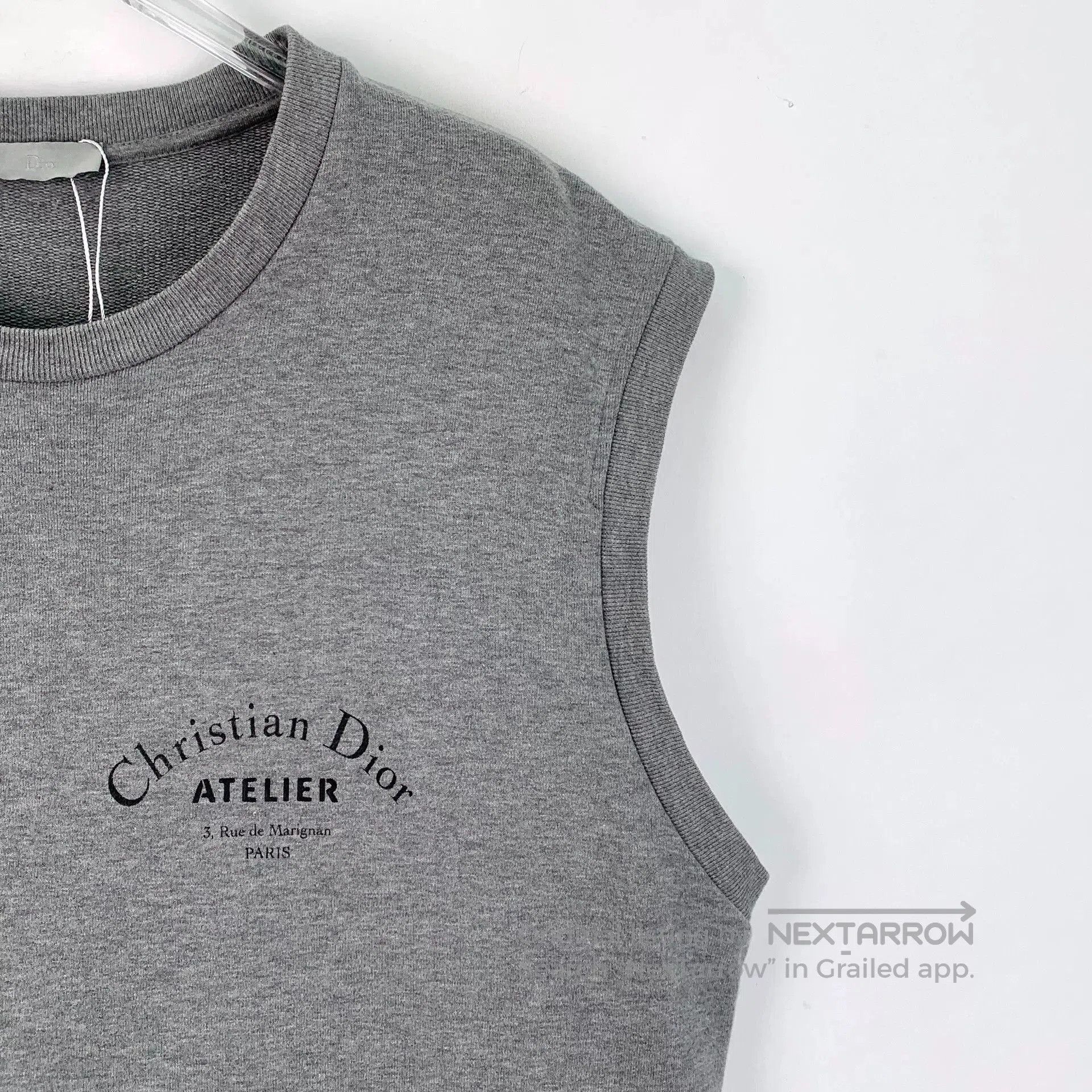 Dior gray sleeveless logo cotton sweatshirt by dior. Size US XL / EU 56 / 4 - 3 Thumbnail